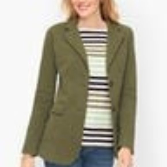 Jungle Green Twill Blazer - Picture 1 of 4